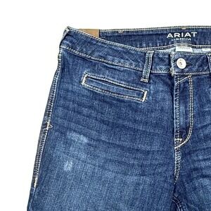 Ariat Denim Trouser Jeans Pacific Dark Wash Mid Rise Wide Leg Womens 33L